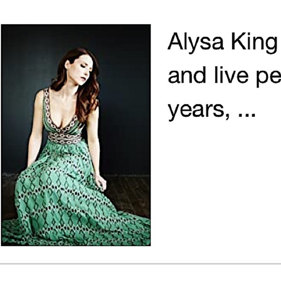 BCBGMaxAzria 100% Silk Green Chiffon bohemian Maxi Dress worn by Alysa King 4 - Picture 4 of 9